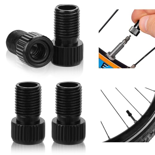 4 St&uuml;ck Fahrrad Ventiladapter, Fahrradventil Adapter - DV & SV, Franz&ouml;sisches Fahrrad Ventiladapter Autoventil mit Dichtring f&uuml;r Fahrradventile