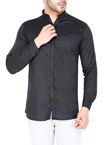 chinese collar shirt black