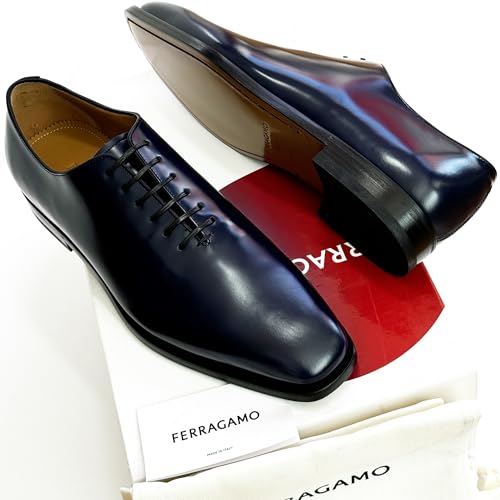 Genuine Geoffrey Navy Blue Leather Oxford Men's Welted Dress Shoes (Salvatore2