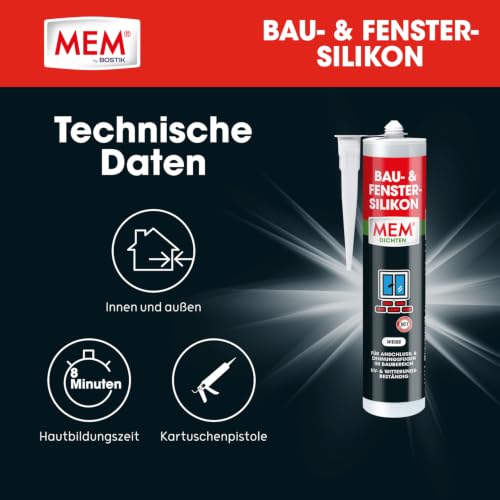 MEM Bau & Fenster-Silikon - 300 ml Kartusche – Ansicht 3