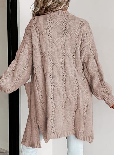 Dokotoo Long Cardigans for Women Open Front 2025 Long Sleeves Lightweight Fall Sweaters with Pockets2