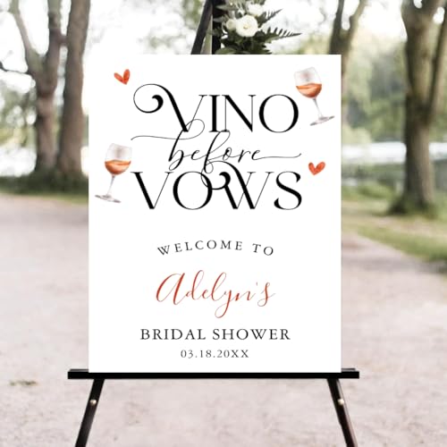 Vino Before Vows Bridal Shower Signs, Bridal Shower Welcome Sign, Welcome to Bridal Shower Sign, Personalized Bridal Shower Signs #Bb1
