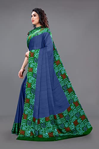Image of MIRCHI FASHION Saree for Woman Chiffon Georgette Solid with Contrast Border | Lightweight Daily Wear Women's Sari and Printed Blouse Piece