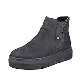 chelsea boots gr. 43 damen Schuhweite : Medium Rieker Damen M1981 Mode-Stiefel, Schwarz, 43 EU