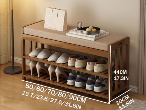 Banc de Rangement à Chaussures avec Siège Rembourré Double Couche - 3