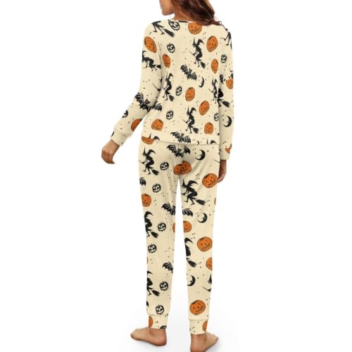 Image of Womens Lounge Set Long Sleeve Soft Pajama Sets | Casual 2 Piece Pj Outfit, Crewneck Sleepwear with Pockets, Adjustable Drawstring, Soft Comfy Fall Pajamas, Plus Size