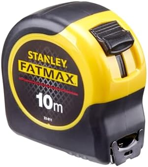 STANLEY FATMAX 10m metrisches robustes Bandmaß, 0-33-811 | Langlebiges Band, 4,2 m erweiterte Reichweite bei Alleinarbeit, Tru-Zero-Haken, Genauigkeit Klasse II