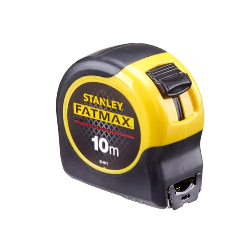 Stanley FatMax Bandmass Blade Armor 10m Länge Feststeller automatischer Rücklauf Gürtelclip DynaGrip 0-33-811