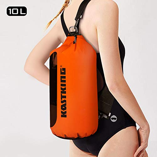 KastKing Dry Bags,100% Waterproof Storage Bags,Military Grade Construction for Swimming,Kayaking,Boating,Hiking,Camping,Fishing, Biking,Skiing,Orange,20L