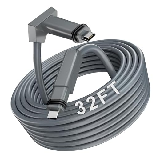 Cable Starlink de 32 pies (10 metros) para Satélite Rectangular Starlink V2, Cable de Extensión Impermeable de Reemplazo para Kit de Internet Satelital Starlink V2 con Conexión Estable y Rápida - Gris