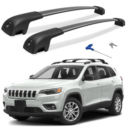 HmmtyRack Lockable Roof Rack Cross Bars Compatible with Jeep Cherokee 2014-2023, Aluminum Car Cross Bar for Rooftop Cargo Carrier Bag Basket Luggage Kayak Canoe Bike Snowboard Skiboard (Not for JGC)