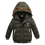 ❤Super warm❤: Diese Baumwolljacke für Jungen und der Pelzkragen können den Kopf des Kindes vor starker Kälte schützen. Geschlossen wird die Kleidung mit hochwertigen Reißverschlüssen und Knöpfen für doppelte Wärme. Die Bündchen sind eng angezogen, um zu verhindern, dass kalter Wind in den Arm eindringt.