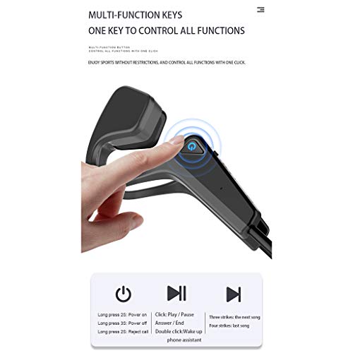 figatia Fones de Ouvido Esportivos de Condução óssea Bluetooth 5.0 Fones de Ouvido Esportivos Gratui