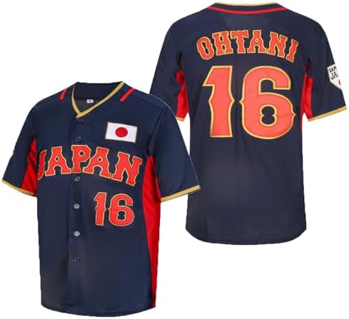 Wenhbeirg Camisa masculina #16 Ohtani Japan Baseball Jersey