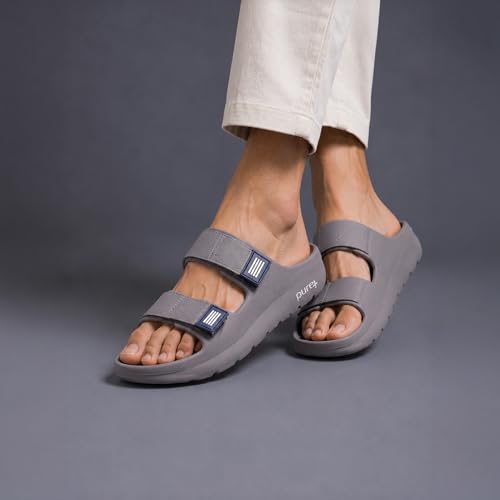 Image of URJO mens Pure-54 Men's Sliders Lightweight Stylish Anti-skid Arch Support Durable Dailywear Slipper By Welcome Slipper