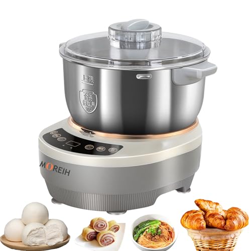 Stainless Steel Dough Maker, 5L/7L Dough Flour Mixer Machine, Dough Kneading Machine with Ferment Function, Electric Stand Dough Mixer Bread Proofer with Timing &touch Panel for Home Baking (5L)