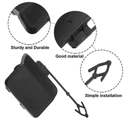 Acropix Car Rear Left Right Bumper Towing Tow Eye Hook Cover Cap Fit For Bmw X5 2011-2013 - Pack Of 2 Black #TOP2