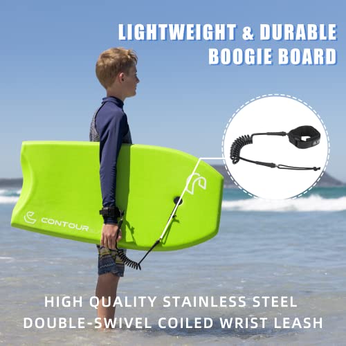 Contour Surf Crest 37'' Bodyboard Body Board Bodyboards For Beach Kids Lightweight Durable Eps Core Dual Channel Double Swivel Coiled Wrist Leash For All Surfing Levels #TOP3