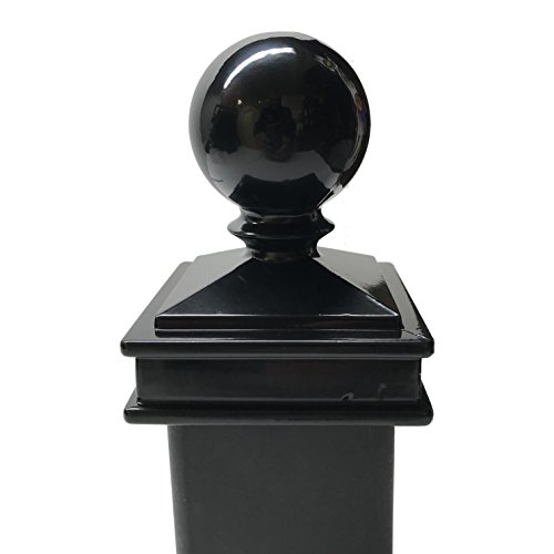 2.5" X 2.5" Aluminium Ball Top Post Cap For Metal Posts - Pressure Fit - Black #TOP2