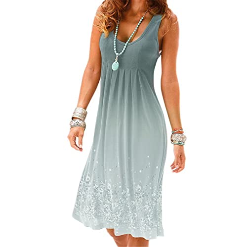Image of AELSON Womens Summer Casual Sleeveless Mini Printed Vest Dresses