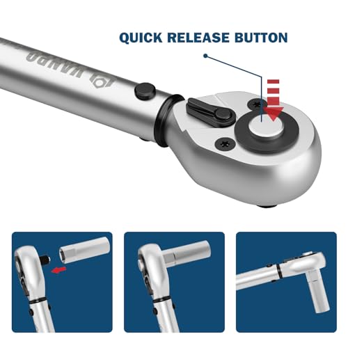 Vanpo Drehmomentschlüssel Set 1/4″, 3/8″ und 1/2″ mit 3% Genauigkeit