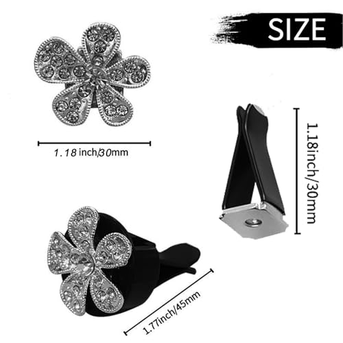 Image of 5 Pcs Car Vent Clip,Bling Flower Car Air Fresheners Vent Clips Cute Car Vent Decorations,Car Diffuser Rhinestone Car Interior Decoration Charm Car Vent Accessories