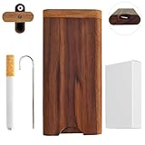 MXZFFF One Hitter Box,Handmade Wooden Storage Box,Portable Storage Box,Natural Decorative Box with Lid, For DIY Handmade Art Decorations,Souvenir,Gift (Walnut)