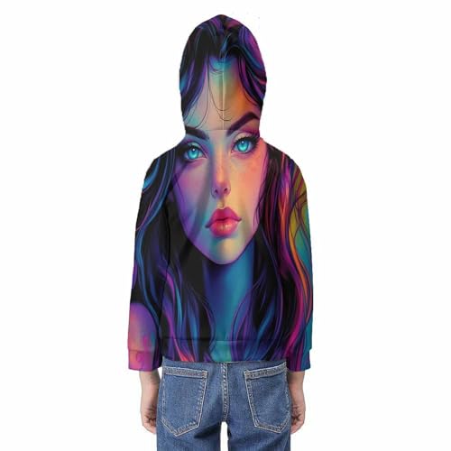 Sweat à capuche imprimé 3D relief pull tendance manches longues ado - 3