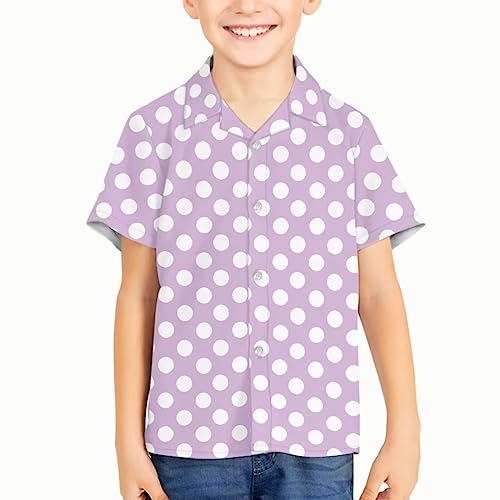Polka Dot Kids Hawaiian Shirt Boys Beach Shirt Tourist Costume Tops Designer Funny Cool Button Shirts3