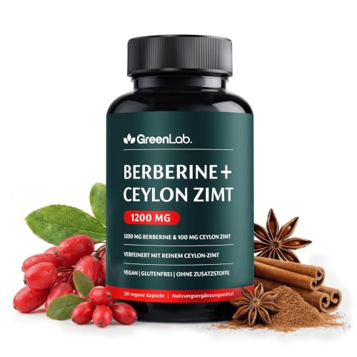 GreenLab by Nuri Berberin HCL 1200 mg 120 Kapseln Mit echtem Ceylon-Zimt Hochdosiert Für Immunsystem & Gewichtskontrolle