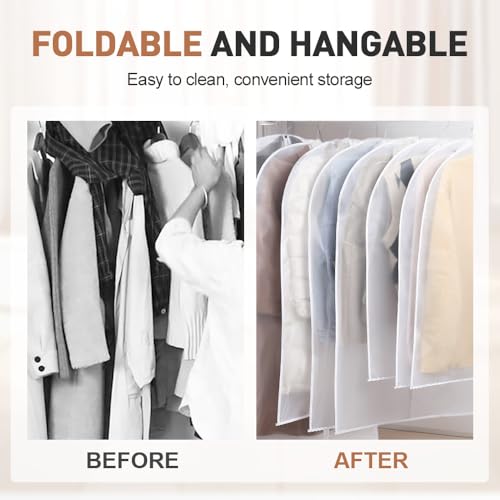 Translucent Garment Bags, 2025 New Clear Garment Bags for Home Storage, Lightweight Clothes Covers for Closet Organization, Durable Shirt Storage Bags for Travel (60x100cm)3