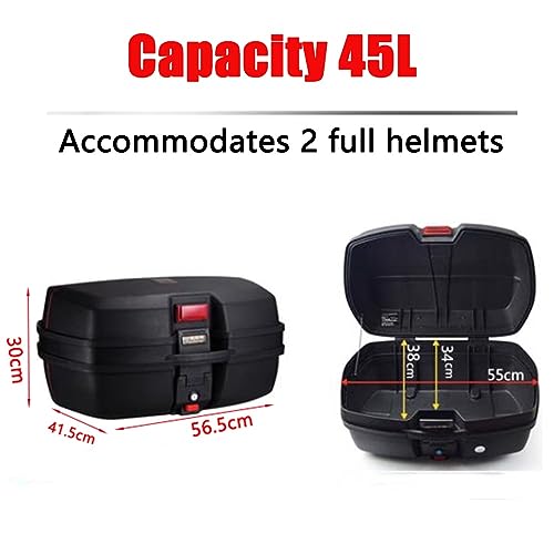 Casque de Moto Top Box KLUFO 45L Coffre de Scooter Étanche avec Réflecteur - 4