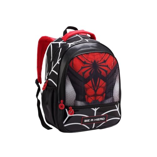 Mochila Spider Dark Creche Infantil Meninos Herói Resistente Pré-Escola