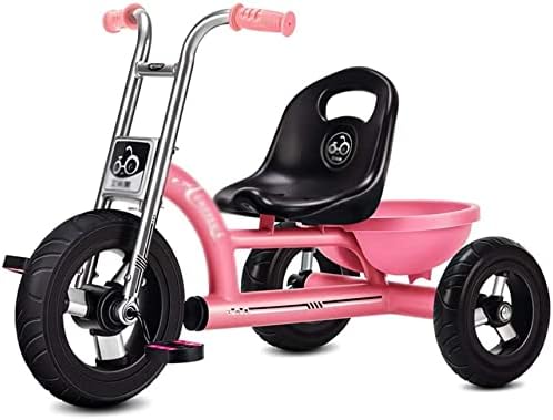 NUBAO Stroller Wagon Kids Bike Brisk Children’s Tricycle with 3 Wheels Stable Bicycle with Storage Basket for Children Aged 1-6 Easy Installation, 3 Colors (Color : Pink) Over 1 Year Old Girl Gifts