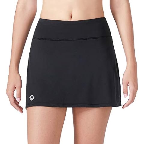 NAVISKIN Women's Active Athletic Skort Lightweight Skirt with Pockets Inner Shorts Perfect Running Golf Tennis Workout Casual Use Black Size M Cover