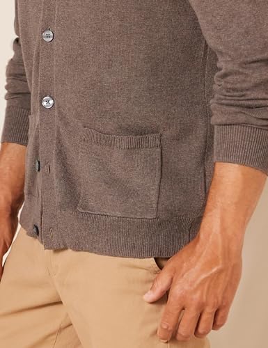 image for Amazon Essentials Men's Cotton Cardigan Sweater, Brown Heather, X-Smal