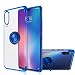 Xiaomi Mi 9 Case, [360° Ring Stand] Crystal Clear [Electroplated Metal Technology] Silicone Soft TPU [Shockproof Protection] Thin Cover Compatible with Xiaomi Mi9 (Blue, Mi 9)