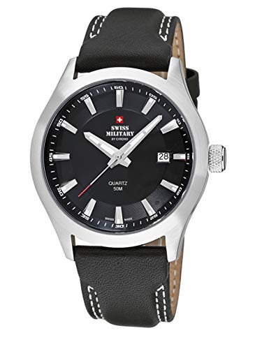 Montre Homme Swiss Military idée cadeau chic montre analogique cuir