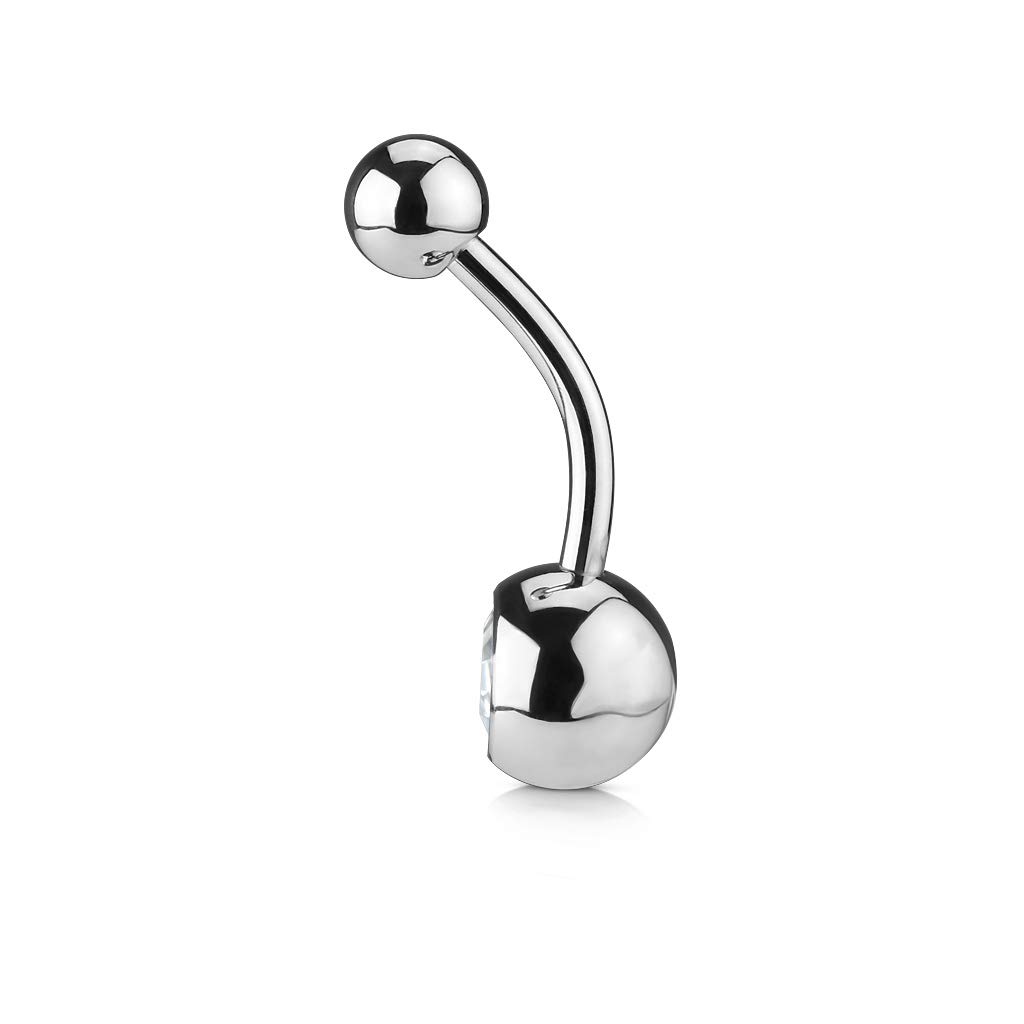 Stainless Steel Navel Ring - Round Belly Button Piercing