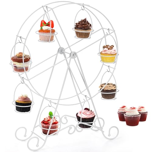 SOUJOY Ferris Wheel Cupcake Stand, Small Cupcake Serving Holder for Carnival and Circus Theme Party, Mini Cupcake Display Rack for Candy Cupcake Cookies Dessert Wedding Party Furnishing