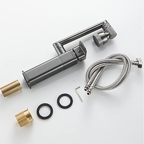 Mitigeur de lavabo à levier unique haut de gamme en gris pistolet mat - 7