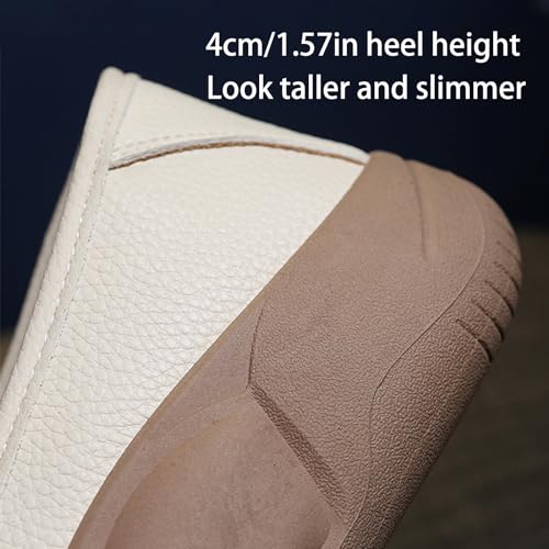 Biscalo Loafers for Women, Soft Soled Cowhide Corrective Loafer, Biscalo Shoes for Women Orthopedic Walking Shoes Comfortable Breathable Non-Slip (Color : Beige, Size : US5.5)3