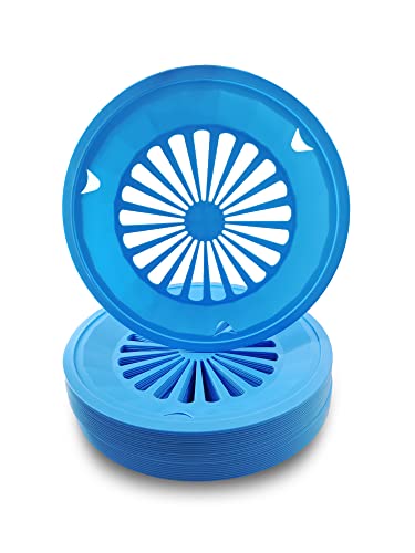 Sedmoon Reusable Plastic Paper Plate Holders 24 Pack 10" Heavy Duty Plastic Paper Plate Holder (Blue)