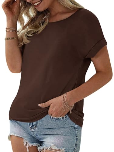 Womens Color Block Short Sleeve Tops Casual Summer T-Shirt2