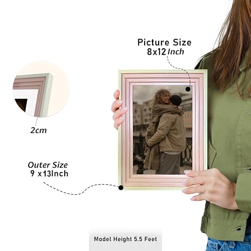 Image of Art Street Luxury Photo Frame for living room, Modern Step Design Photo Frames for Photograph, Art Work, Kids Room Set of 6 (8x12 Inch, Pink)