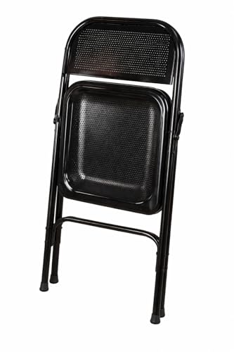Image of AUKLI Standard Folding Metal Chair | Heavy Duty Foldable Chair for Study, Dining, Office & Outdoor Use | Compact, Portable & Durable PF-01 (Black)