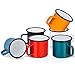 Tassen Becher günstig Kaufen-HaWare Emaille Tasse 6er-Set, Schwarz/Weiß/Blau/Rot/Grün/Gelb Kaffee- /Tee- /Trinkbecher, Kaffeetassen Teetassen ideal für Zuhause/Büro/Reisen/Camping, Wiederverwendbar & Tragbar, 350 ml