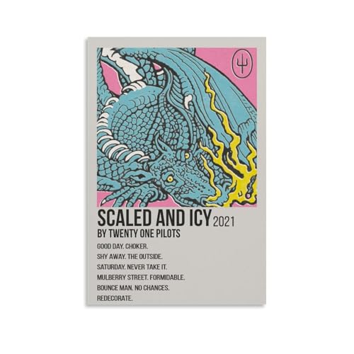 XXQPO Twenty One Poster Pilots-Album-Scaled And Icy Poster Canvas Wall Art for Home Decor Living Room Bedroom 12x18inch(30x45cm) Unframe-style