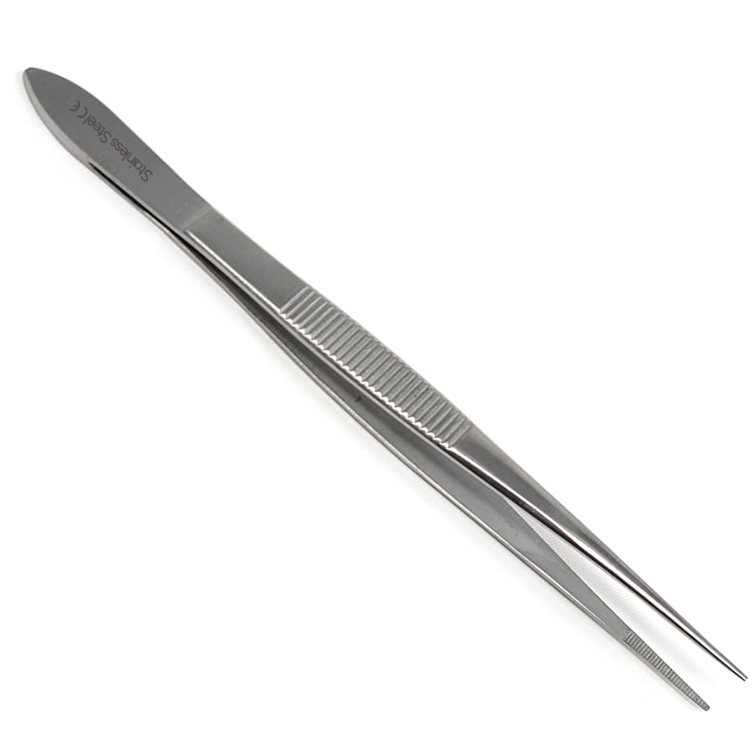 Multifunction Lab Tweezers Narrow Micro Point Fine Serrations Stainless Steel Forceps - 6