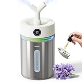 Feekaa Stainless Steel Humidifier, 4L/1Gal Cool Mist Humidifiers for Bedroom, Easy to Clean Dishwasher Safe Humidifier Large Room with Diffuser, Humidifiers for Baby Nursery Living Room Office Plant